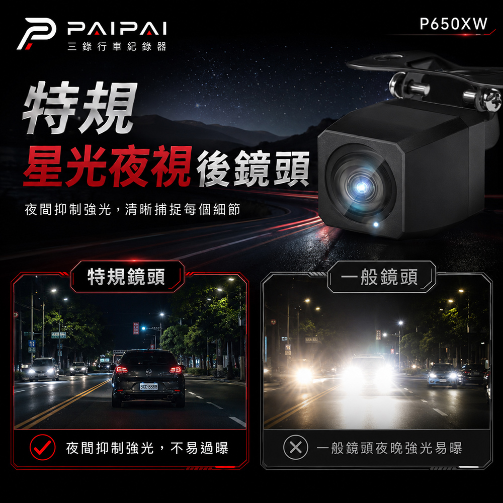 PAIPAI P650XW 特規星光夜視後鏡頭介紹